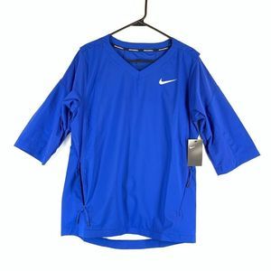 Nike Mens Baseball Royal Blue 3/4 Sleeve Pullover Jacket Wind shirt 897383-493 S